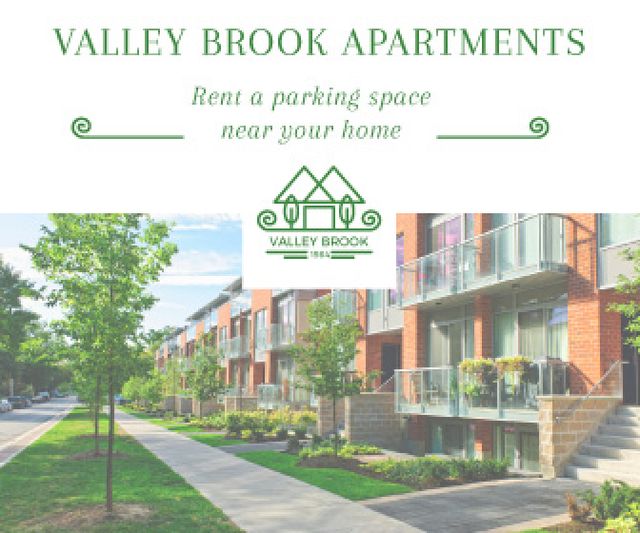 Plantilla de diseño de Offer of Cozy Apartments with Free Parking Large Rectangle 