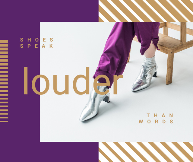 Female Legs in Silver Ankle Boots Facebook – шаблон для дизайну