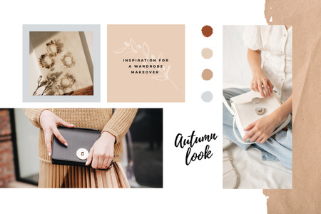 Woman holding stylish Bag Mood Board – шаблон для дизайну