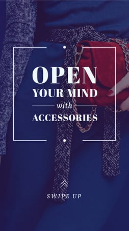 Accessories Quote Stylish Woman in Blue Instagram Story tervezősablon