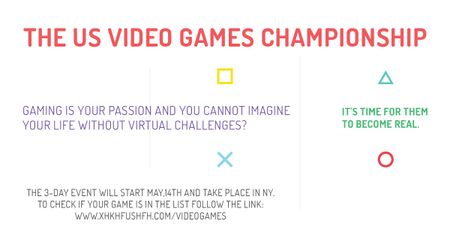 Platilla de diseño Video games Championship Announcement Facebook AD