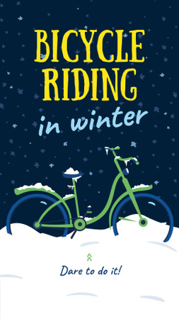 Bicycle covered in Snow Instagram Story Design Template