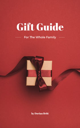 Gift Guide Red Present Box with Bow Book Coverデザインテンプレート