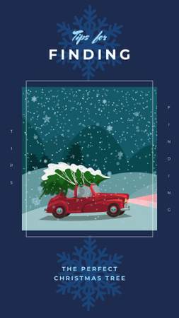 Designvorlage Car delivering Christmas tree für Instagram Story