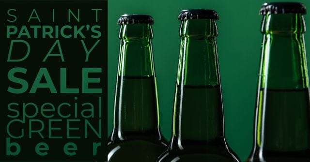 Modèle de visuel Special Green Beer Offer on St.Patricks Day - Facebook AD