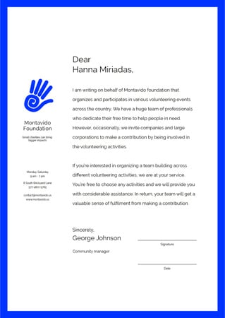 Volunteer Company participation offer Letterhead – шаблон для дизайну