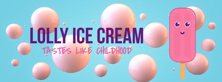 Plantilla de diseño de Melting cartoon ice cream Facebook Video cover 