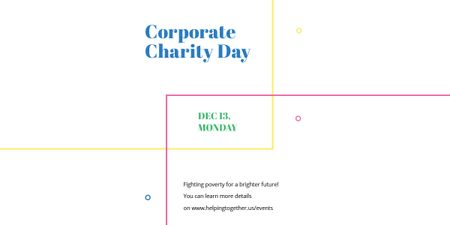 Corporate Charity Day on simple lines Image Design Template