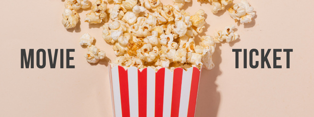 Movie with Sprinkled Popcorn Ticket Design Template
