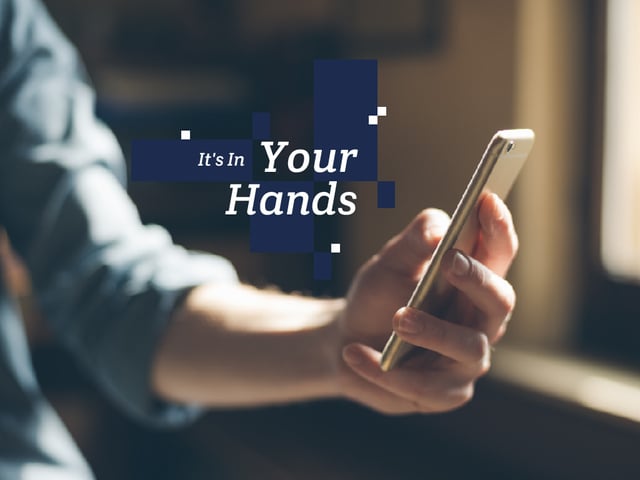 Mobile phone in hands Presentation – шаблон для дизайна