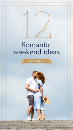 Romantic couple kissing Instagram Story Design Template