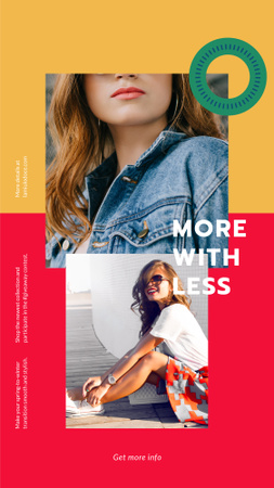Plantilla de diseño de Fashion Store ad with Happy young Woman Instagram Story 