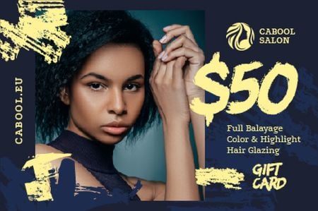 Ontwerpsjabloon van Gift Certificate van Beauty Salon Ad Woman with Glowing Skin