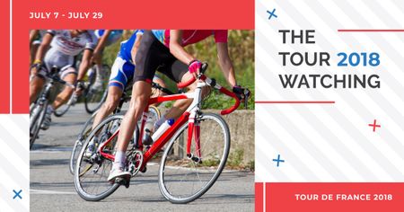 Tour de France with Group of Cyclists Facebook AD Design Template
