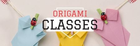 Ontwerpsjabloon van Email header van Origami classes Invitation