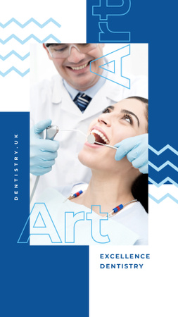 Patient At Dentist's Check-up And Dentistry Promotion Instagram Story Design Template