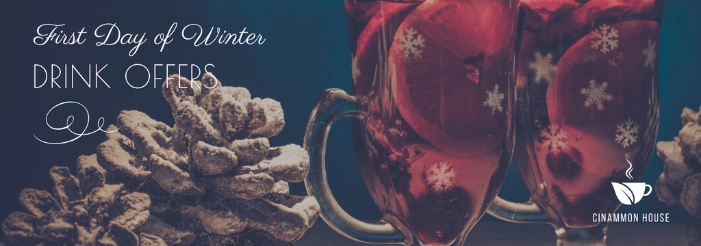 Ontwerpsjabloon van Tumblr van First day of winter Drinks offer