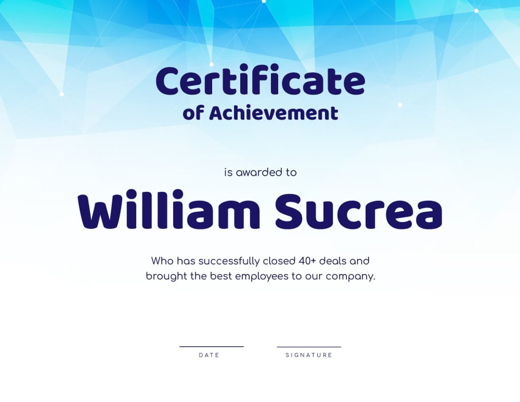 Corporate Employee Achievement recognition Certificate Modelo de Design