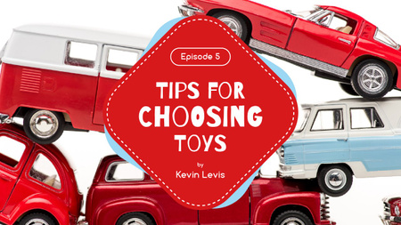 Ontwerpsjabloon van Youtube Thumbnail van Kids Toys Guide Red Car Models