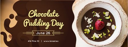 Chocolate pudding day Facebook cover Πρότυπο σχεδίασης