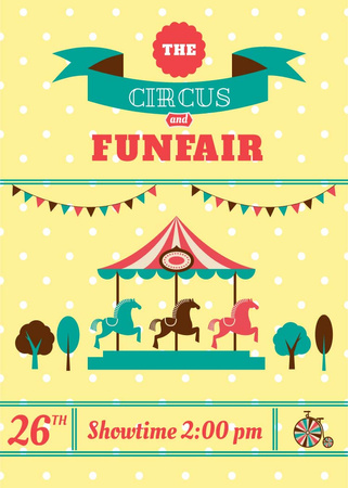 Modèle de visuel Circus and funfair invitation with Carousel - Flayer