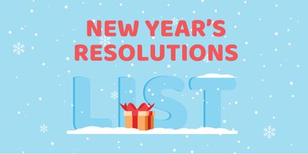 New Year Self-improvement List in Blue Image Design Template