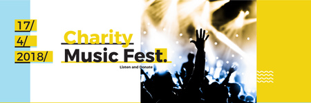 Music Fest Invitation Crowd at Concert Twitter tervezősablon