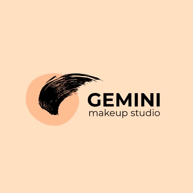 Make-Up Studio Ad with Paint Smudge in Pink Logo Design Template