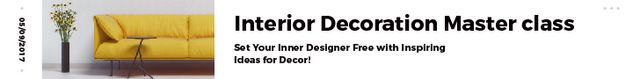 Interior Decoration Masterclass Offer Leaderboard – шаблон для дизайна