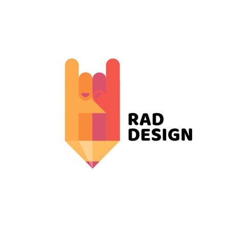 Designvorlage Design Studio Ad with Pencil and Rock Sign für Logo