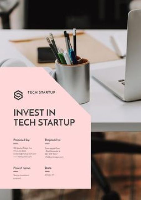 Plantilla de diseño de Tech Startup Investment offer Proposal 