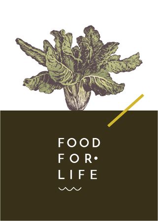 Healthy Food Green Cabbage Flayer – шаблон для дизайну
