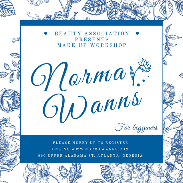 Designvorlage Beauty workshop Ad on Flowers pattern für Instagram