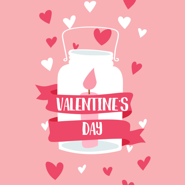 Plantilla de diseño de Candle in jar for Valentine's Day Animated Post 
