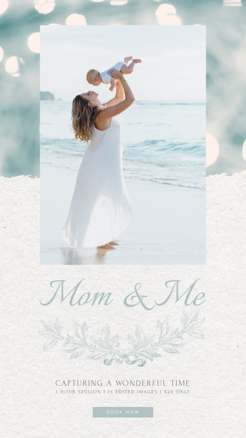 Template di design Mother's Day Mom with Baby by Sea Instagram Video Story