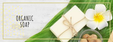 Natural soap bar with Flower Facebook cover Design Template