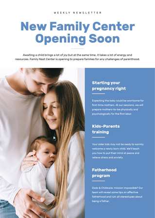 Family Center Opening Ad Newsletter – шаблон для дизайну