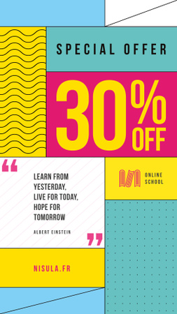Template di design Education Quote on Simple Geometric Background Instagram Story