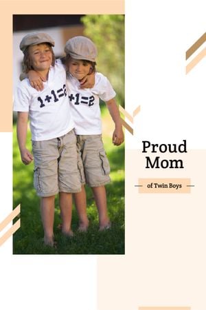 Plantilla de diseño de Happy Twins in shirts with equation Tumblr 