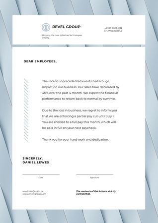 Business Company's Results and Salary Information Letterhead tervezősablon