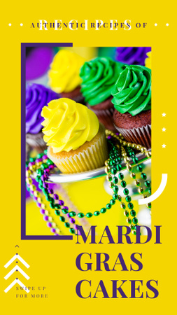 Ontwerpsjabloon van Instagram Story van Mardi Gras cupcakes