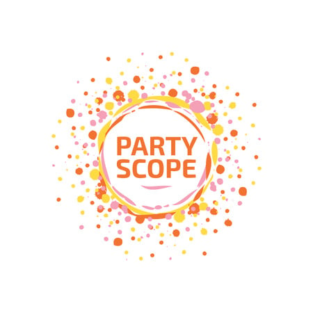 Ontwerpsjabloon van Logo van Evenementenbureau met Confetti Burst in geel