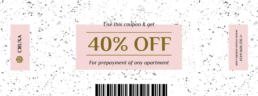 Discount Offer on Prepayment of Apartment Coupon Modelo de Design