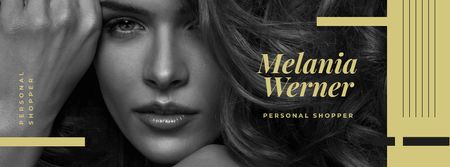 Personal Shopper sevices with Young attractive woman Facebook cover Design Template