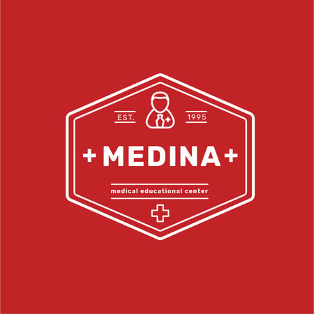 Medical Education Center with Cross Icon Logo tervezősablon