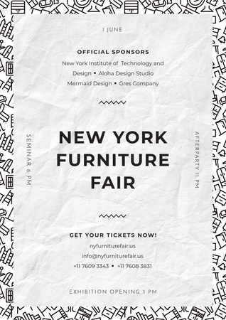 Ontwerpsjabloon van Poster van Furniture fair Announcement