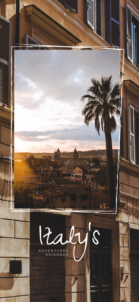 Italian town old buildings view Snapchat Geofilter Design Template