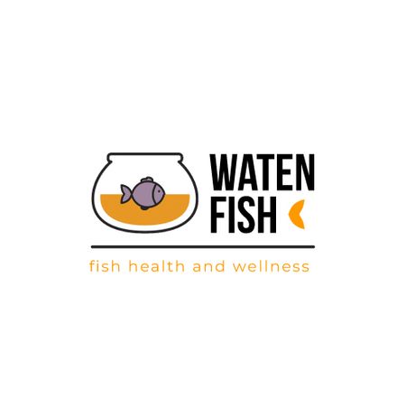 Ontwerpsjabloon van Animated Logo van Dierenwinkeladvertentie met vissen die in aquarium zwemmen