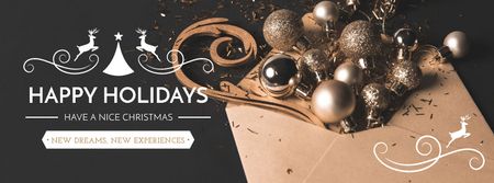 Merry Christmas Bright greeting Facebook cover Design Template