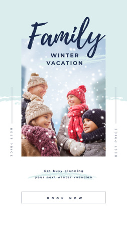 Template di design Parents with kids having fun in winter Instagram Story